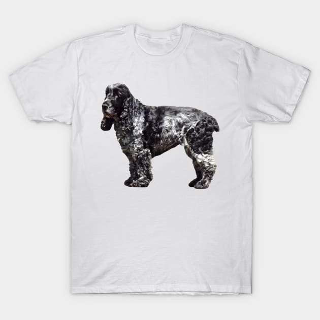 Black and Gray Spaniel T-Shirt by SusanSavad